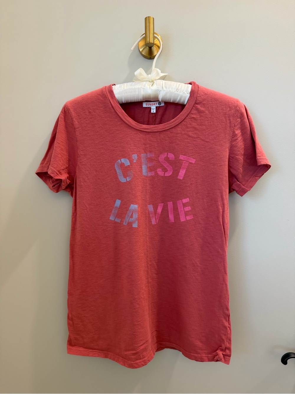 Sundry Brand 'C'est La Vie' Pink Graphic Tee